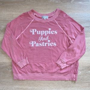 Wildfox Puppies And Pastries Pink Jumper Sweater Top